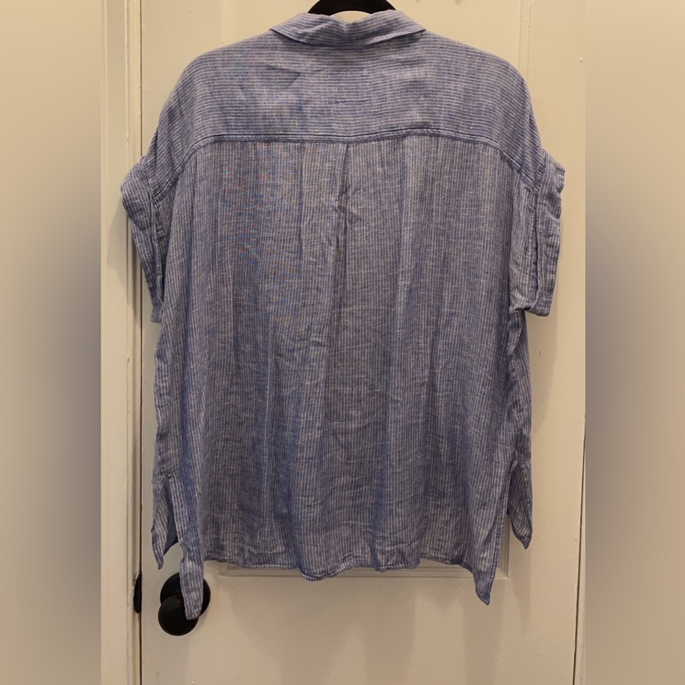 Rails Blue And White Collared Button Down, Rolled… - image 2